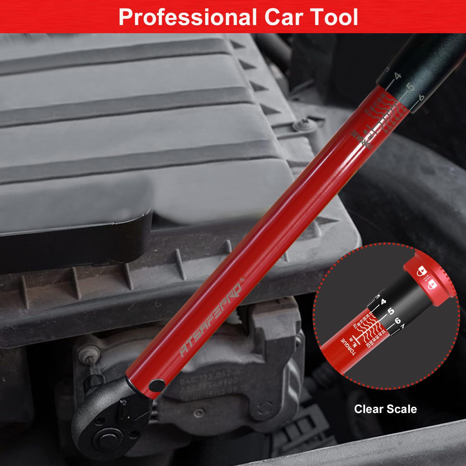ATsafepro Torque Wrench 3/4 Inch, 100-600 Nm Torque Wrenchs, ±3% Error Accuracy with 48 Teeth Dual-Direction Adjustable for Repair of Car, Truck, Tractor