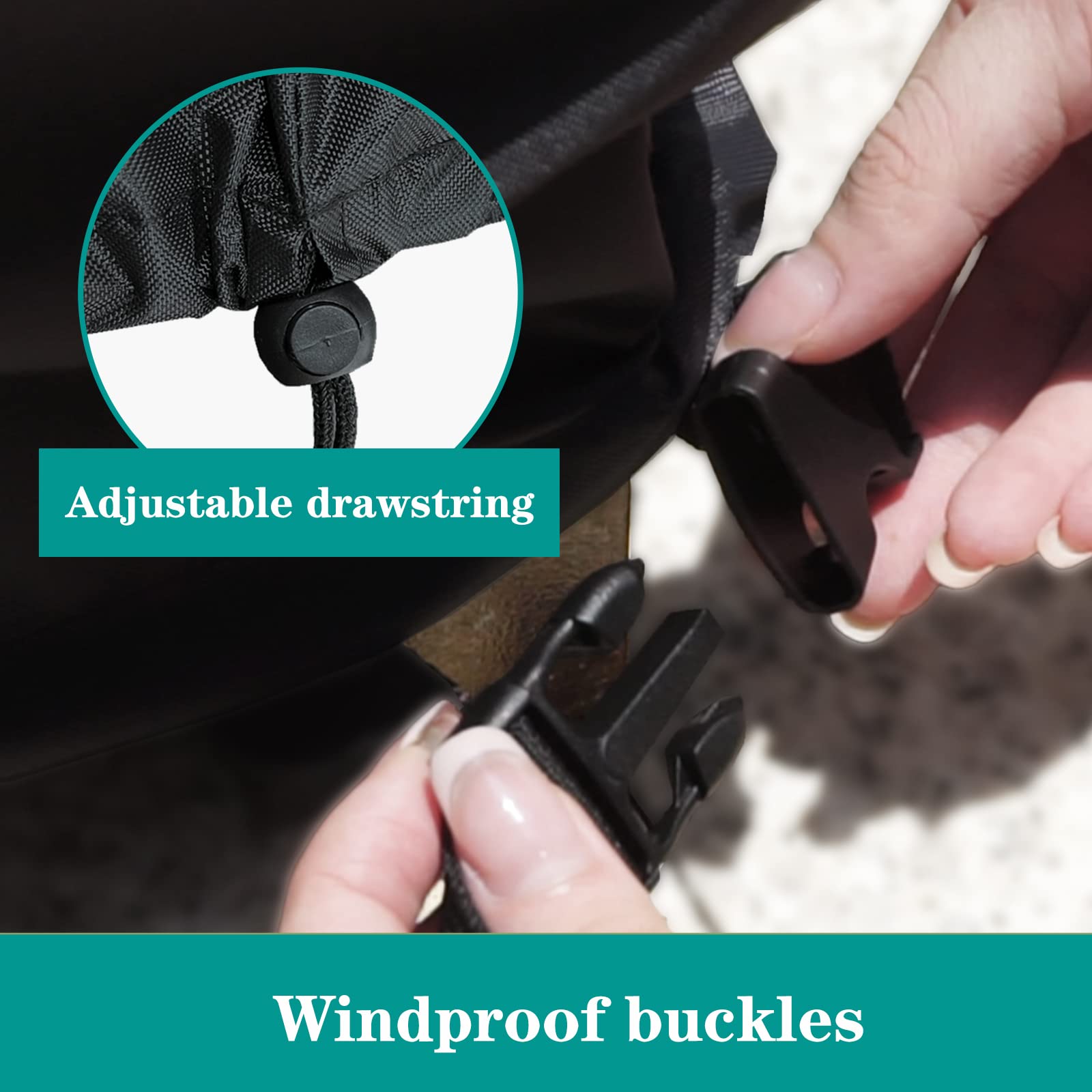 WISCLASS Patio Furniture Covers,4-Piece Outdoor Garden Covers,Waterproof 420D Heavy Duty Set covers Windproof?Durable Fade Rip Resistant Black