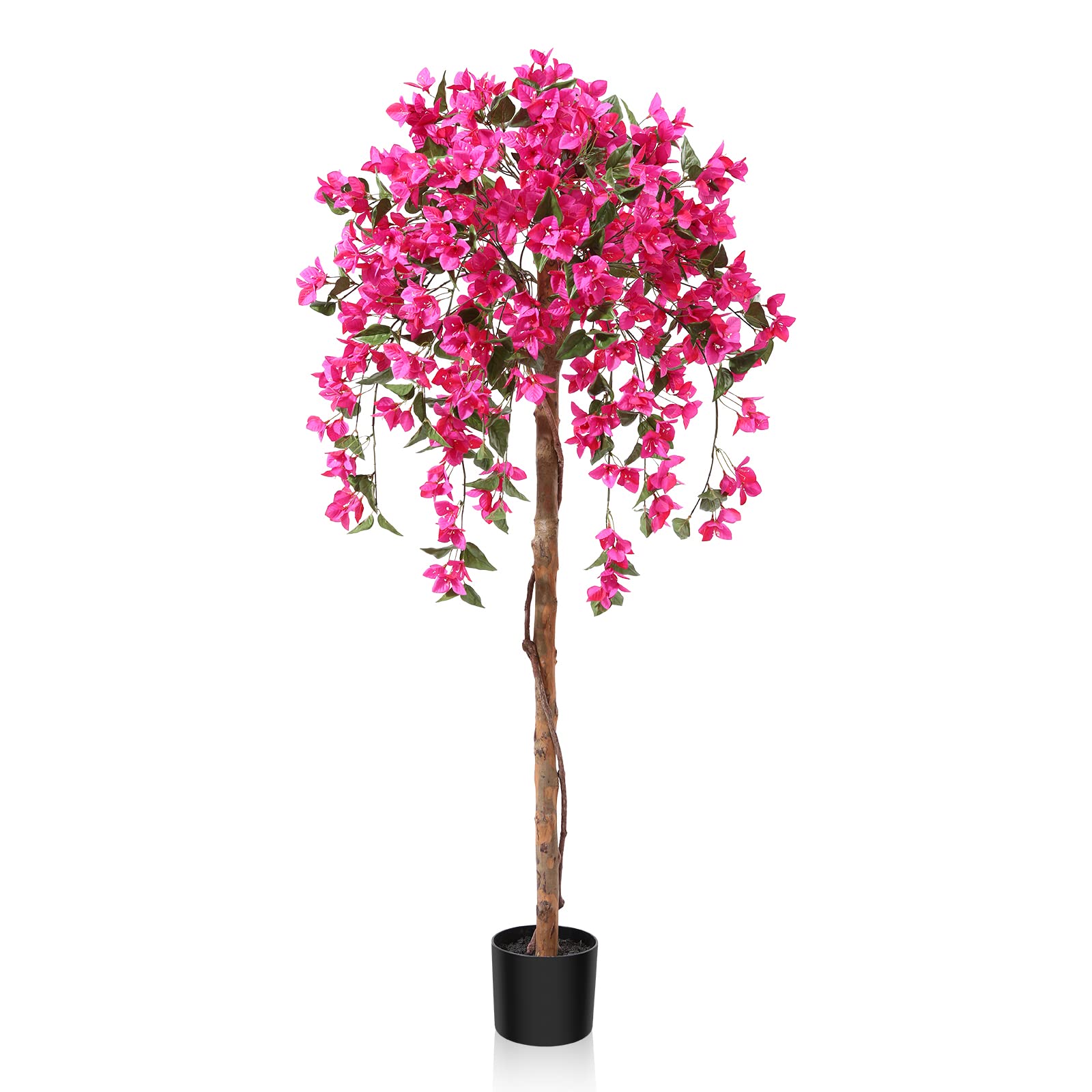 Fopamtri Artificial Plants Bougainvillea Tree 150 cm Artificial Blossom Tree, Fake Plants in Pot Large Pink Artificial Tree with Flowers for Home