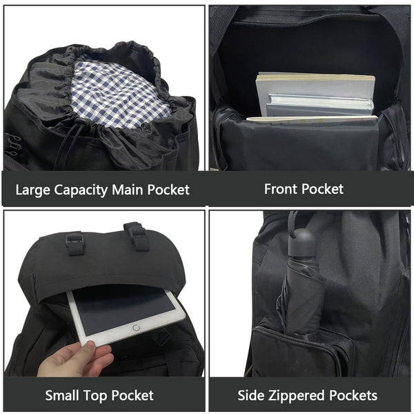 Ogetok 80L Hiking Backpack Camping Rucksack, 80 liters Large Capacity Outdoor Knapsack Travel Climbing Mountaineering Carry On Backpack Bag, Trekking Backpacking for Men Women, Black