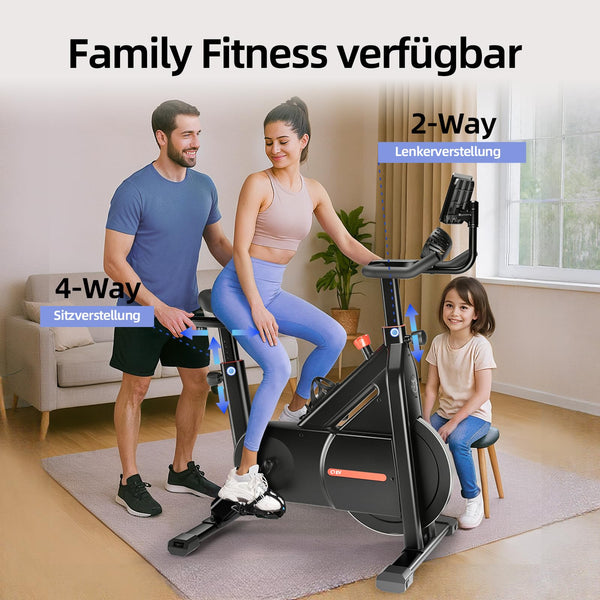 Bluearth Self-Powered-Fan Exercise Bike with Dynamic LED Light Effects, Pro Livestreaming Classes, Smart Exclusive App, 300 LBS Magnetic Resistance Indoor Stationary Cycling Workout Bike for Home