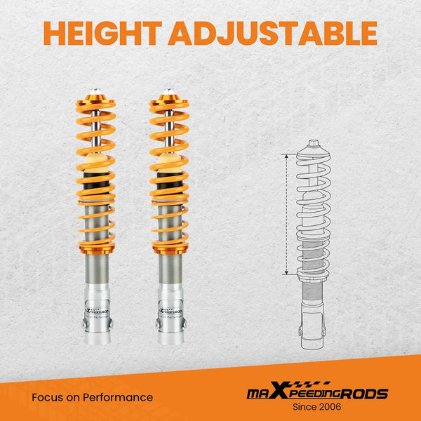 maXpeedingrods Coilover Suspension Lowering Kit for Arosa 9704 Lupo 98-05