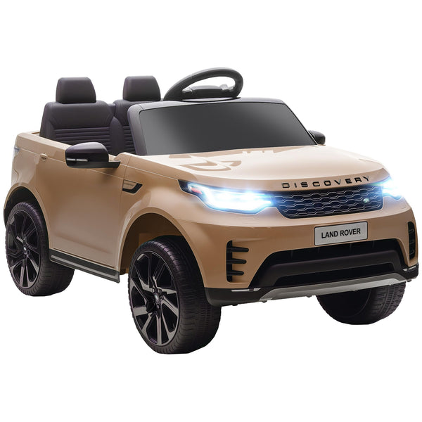 AIYAPLAY Land Rover Discovery Licensed 12V Electric Car for Kids, Ride on SUV with Remote Control, 4 Wheel Suspension System, Slow Start, LED Lights, Music, for 3-6 Years Old, Khaki