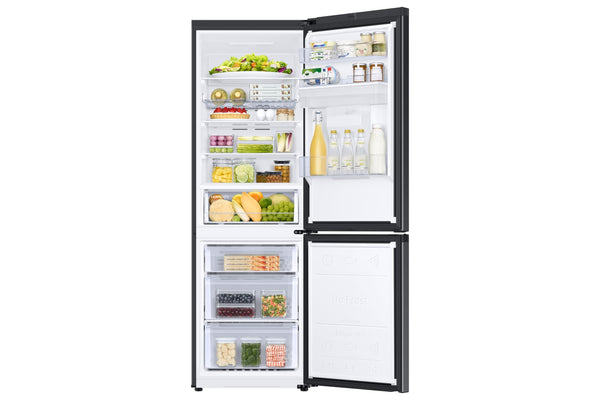 Samsung Classic Fridge Freezer, with Wine Shelf, Features Big Door Bin, All Around Cooling and SpaceMax Technologies, Silver, 7 Series, RB34C652ESA/EU
