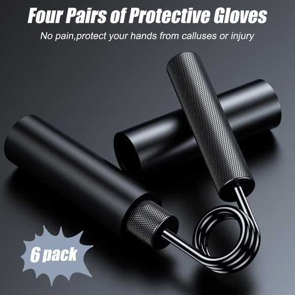ZEAGUS Grip Strength Trainer 6 Pack,22.5KG-135KG Metal Hand Grip Strengthener,Non-Slip Heavy-Duty Forearm Exerciser,Hand Gripper for Muscle Building