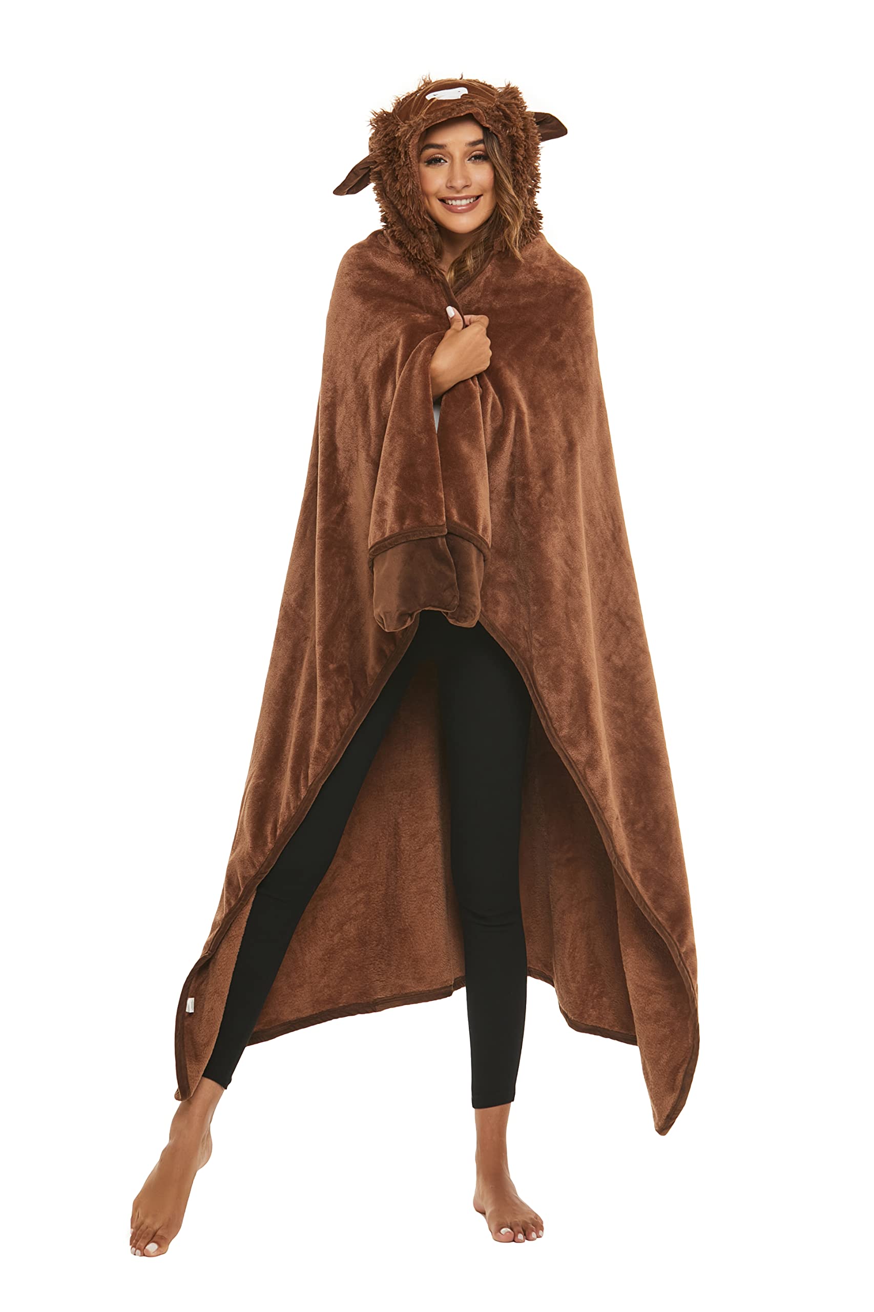 Shoppawhile Sloth Gifts for Women Wearable Hooded Blanket Soft Cute Warm Fluffy Sloth Hooded Blanket 59 * 51 inch