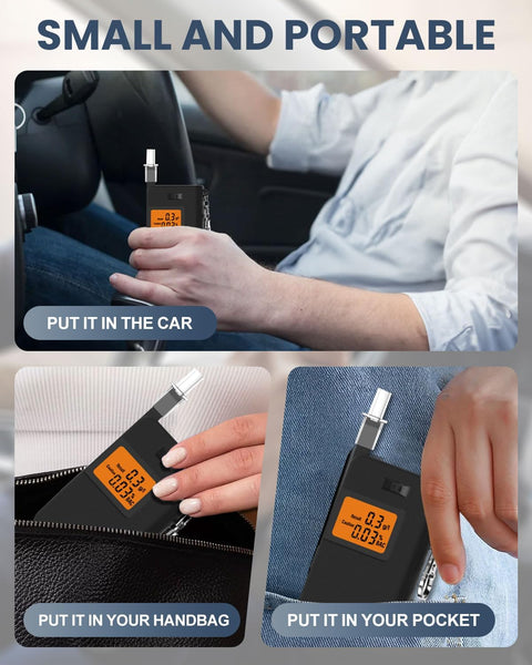 Loretta Breathalysers UK,Rechargeable Portable Breathalyzer,High Accuracy BAC Breathalyser with 12 Reusable Mouthpieces,Alcohol Tester for Home Family Dinner Travel Banquet Cars and Parties