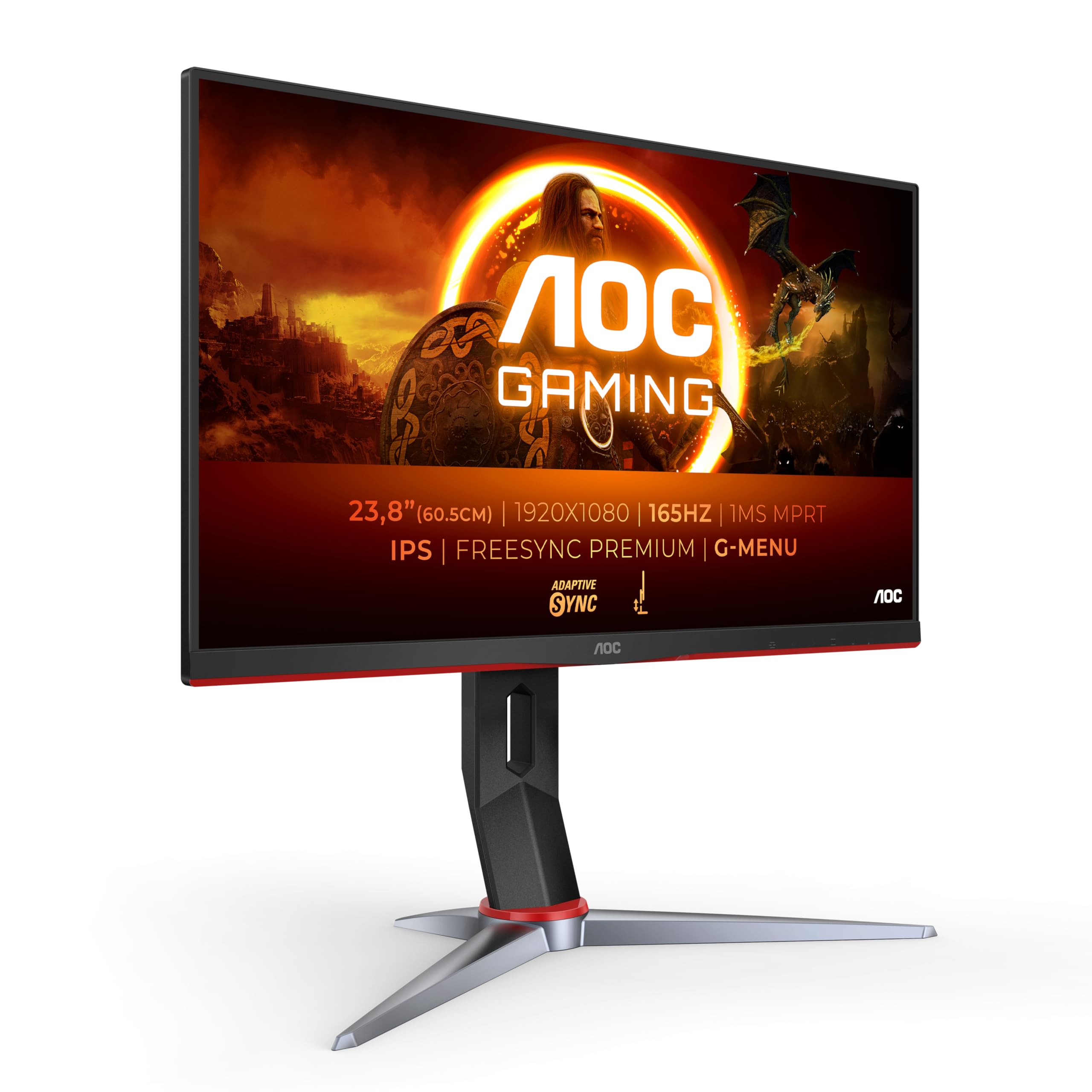 AOC Gaming 25G3ZM/BK - 24.5" 240Hz FHD Monitor, 0.5ms MPRT, FreeSync Premium (1920x1080, HDMI 2.0 x 2, DisplayPort 1.2 x 1, Headphone out (3.5mm)) black/red