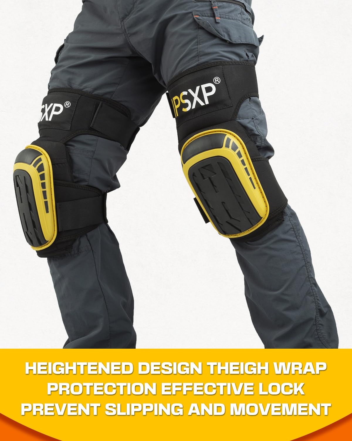 IPSXP Professional Knee Pads for Work,Gardening & Construction Knee Pads for Men and Women with Thick Double Gel Cushion, Strong Adjustable Non-Slip Straps,1 Pair