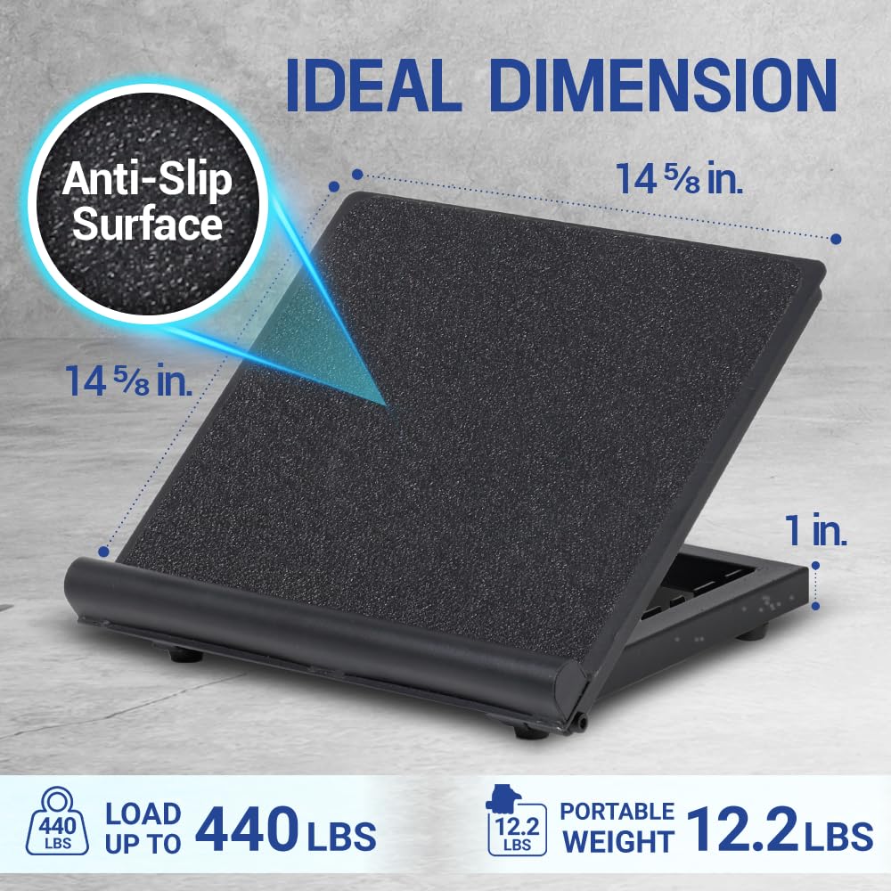 Yes4All Premium Steel/Wooden Slant Board & Calf Stretcher, Adjustable Incline Board & Non-Slip for Stretching/Squat Wedges for Deep Squats & Elevated
