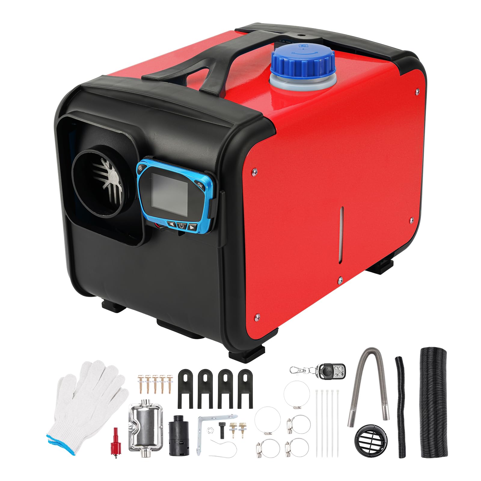ShockFlo 12V 5KW Diesel Air Heater, All in One Parking Heater Kit with Remote Control, Silencer and LCD Display, Fast Heating, for RV Truck, Motorhomes, Boat, Bus, Car Trailer, Caravans