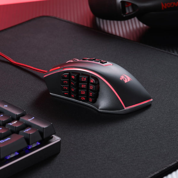 Redragon M990 MMO Gaming Mouse, 32000 DPI High Precision Wired RGB Gamer Mouse w/23 Programmable Buttons, 16 Side Macro Keys, Software Supports, Aluminum Base