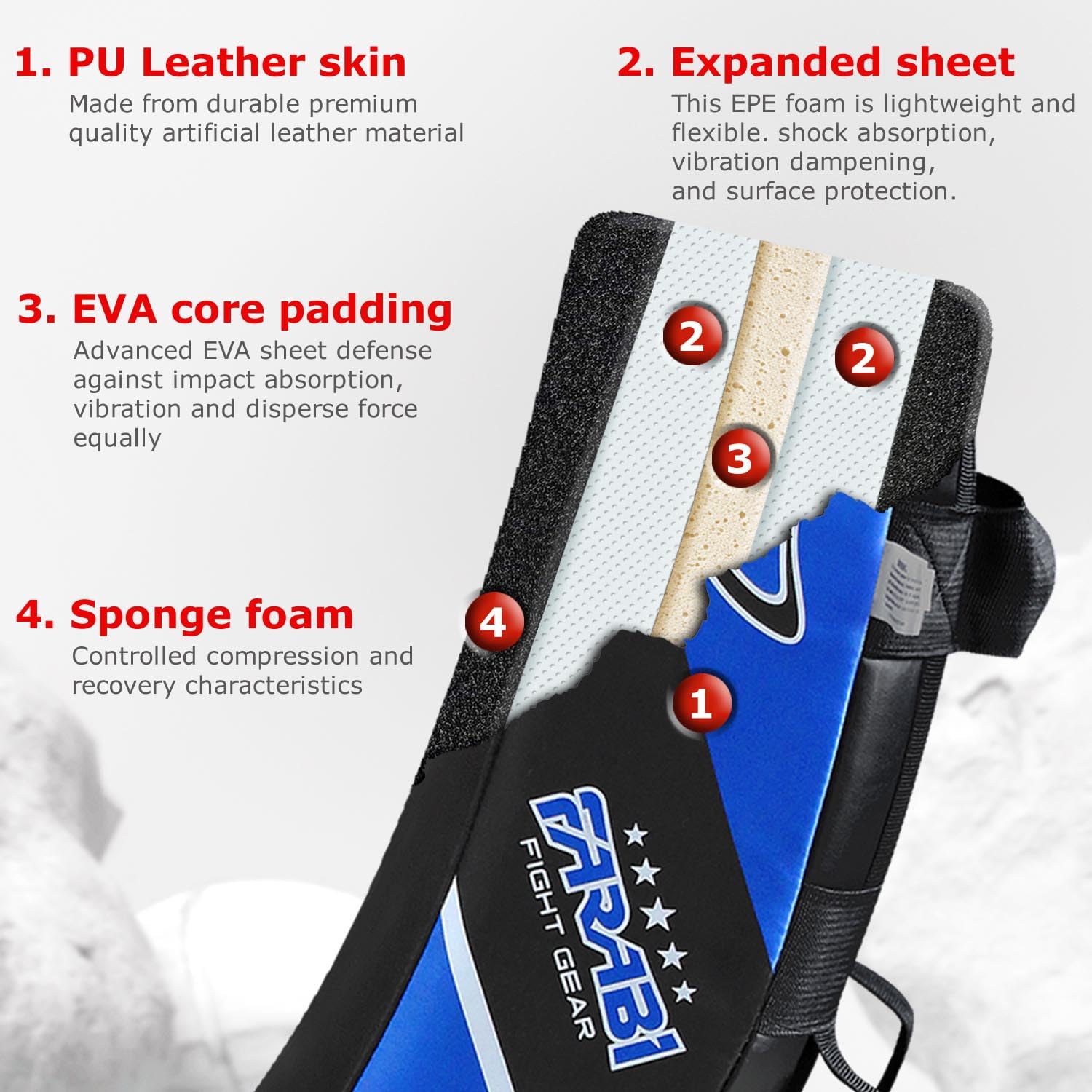 Farabi Kick Shield Strike Thai Pad Curved Large Boxing MMA Training x 1 unit (Black/Blue)