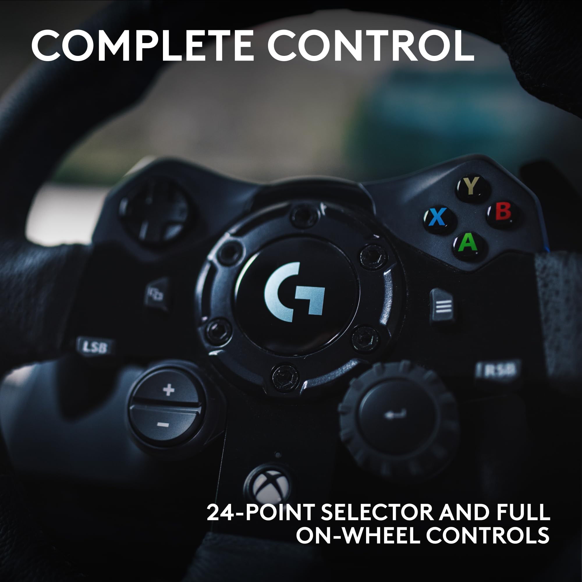 Logitech G G923 Racing Wheel and Pedals, TRUEFORCE up to 1000 Hz Force Feedback, Responsive Driving Design, Dual Clutch Launch Control, Genuine Leather Wheel Cover, for PS5, PS4, PC, Mac - Black