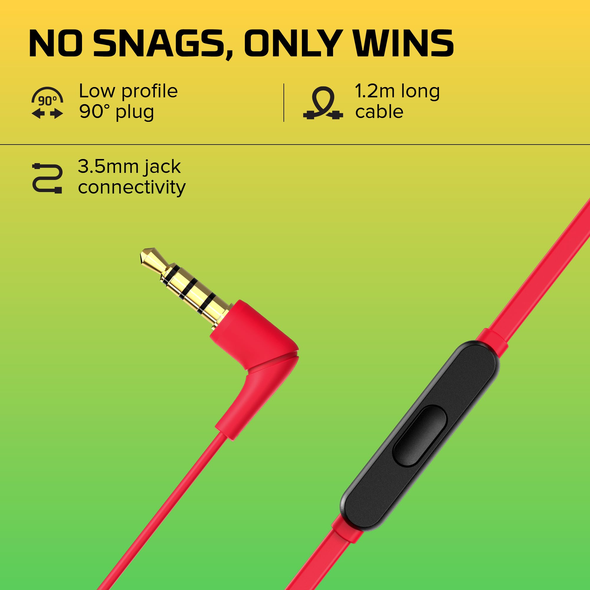 HyperX Cloud Earbuds II - Wired Gaming Earbuds 14mm Driver Built-in Microphone | 4 Ear Plug Sizes | 3.5mm Connector | Hard Case | PC, Console & Mobile Compatibility | Red