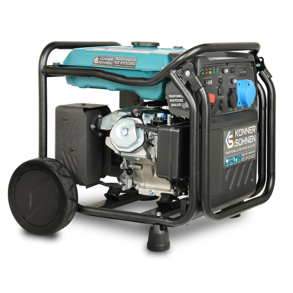 Könner & Söhnen KS 3100iG S portable LPG/petrol inverter generator 3100 W,UK Plug Socket 1x13 A (230 V), 2 USB ports,copper winding,silent inverter generator,dual fuel generator