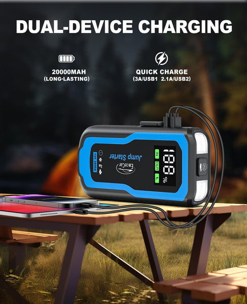 lifBetter 3500A Portable Jump Starter Power Pack, 12V Car Battery Booster Jump Starter Power Pack(Up to 10.0L Petrol and 6.5L Diesel Engines) with LCD Screen, 3 modes LED Flashlight (3500A)