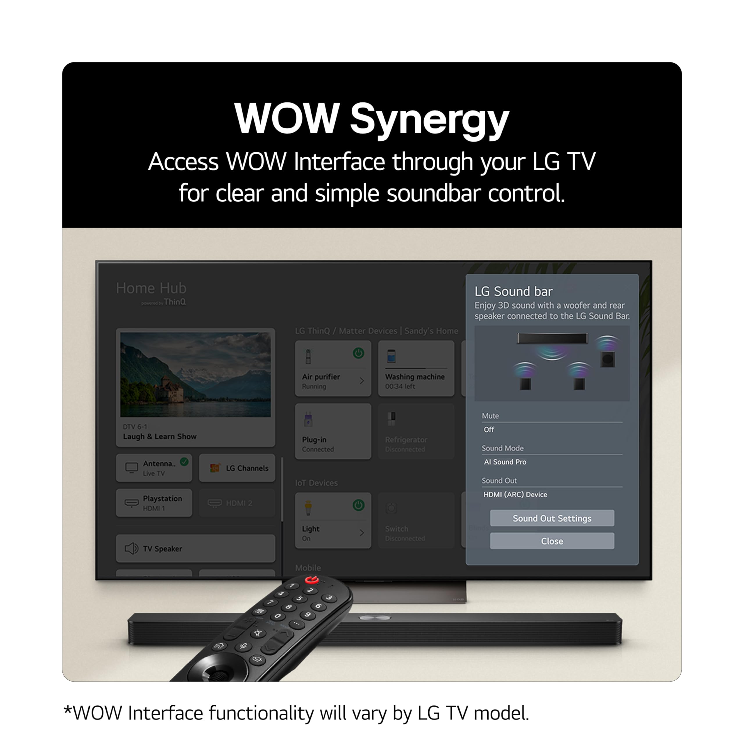 LG USC9S Bluetooth Soundbar for TV with Dolby Atmos & Wireless Subwoofer 3.1 channel