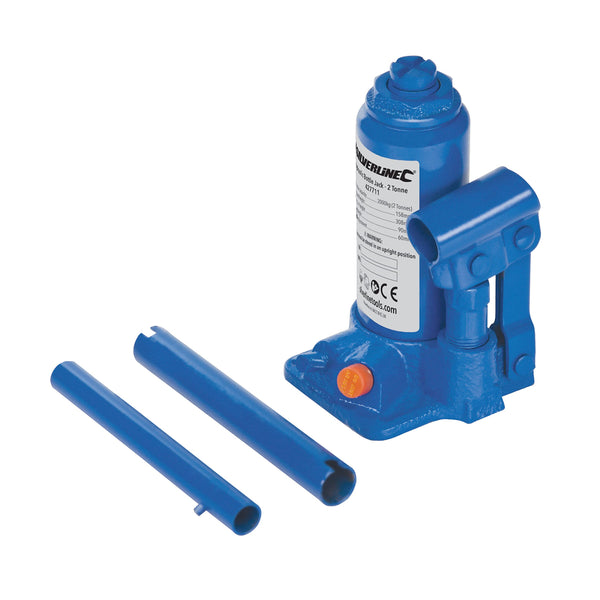 Silverline Hydraulic Bottle Jack 6 Tonne (457050), BLUE