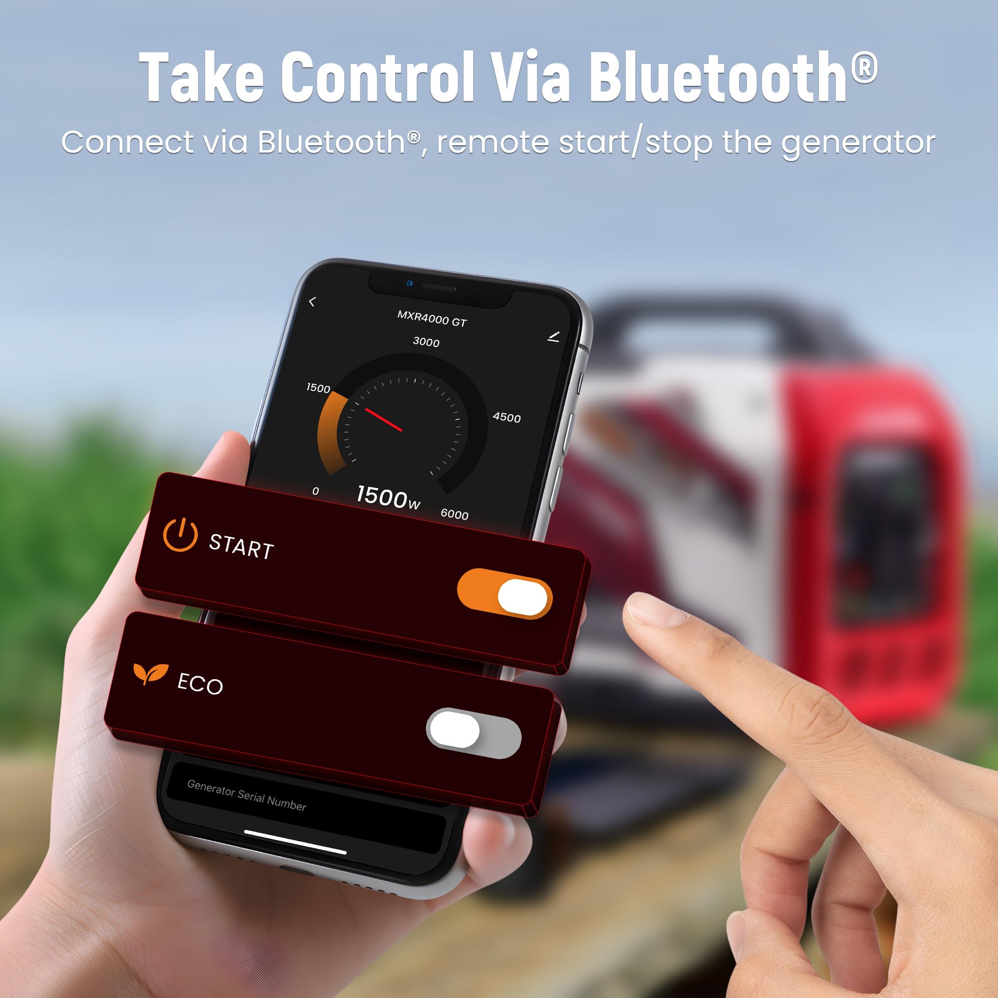 maXpeedingrods 3500W Portable Inverter Generator Petrol Silent, 4 Stroke Sine Wave Generator, Compact and Lightweight for Camping, RV Travel,Home