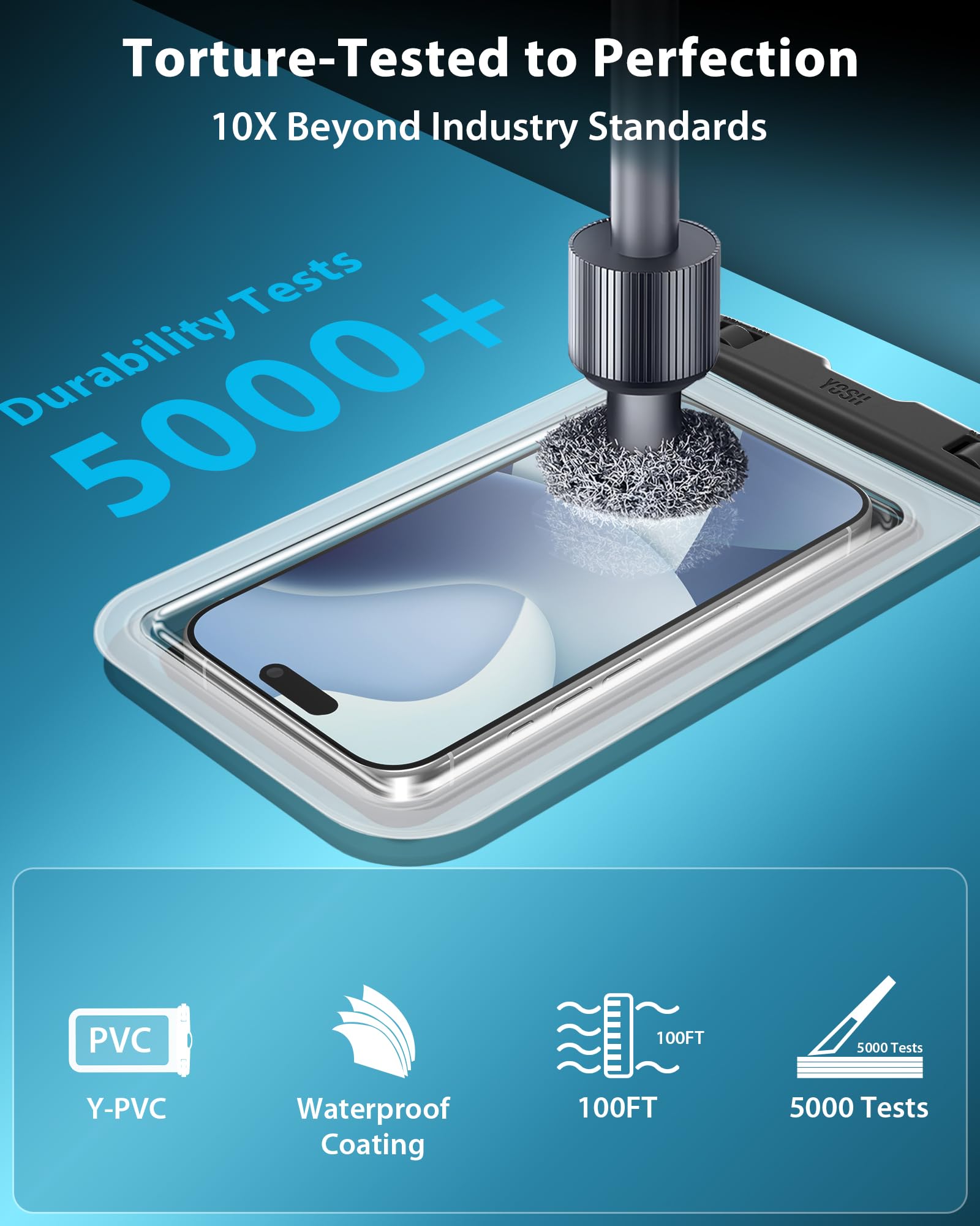 YOSH Waterproof Phone Pouch 2 Pack, 7 inch IPX8 Waterproof Phone Case for Swimming Travel Beach Trip Snorkelling Kayaking, Underwater iPhone Case for iPhone 16 15 14 Pro Max, Samsung S25 S24 Ultra