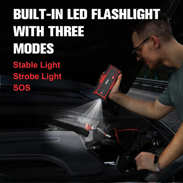 GOOLOO 1500A Jump Starter Power Pack, Car Battery Booster Jump Starter for 12V Vehicle(Up to 6.0L Gas,4.0L Diesel), Jump Pack and Jump Starters, With Smart Jumper and LED Torch