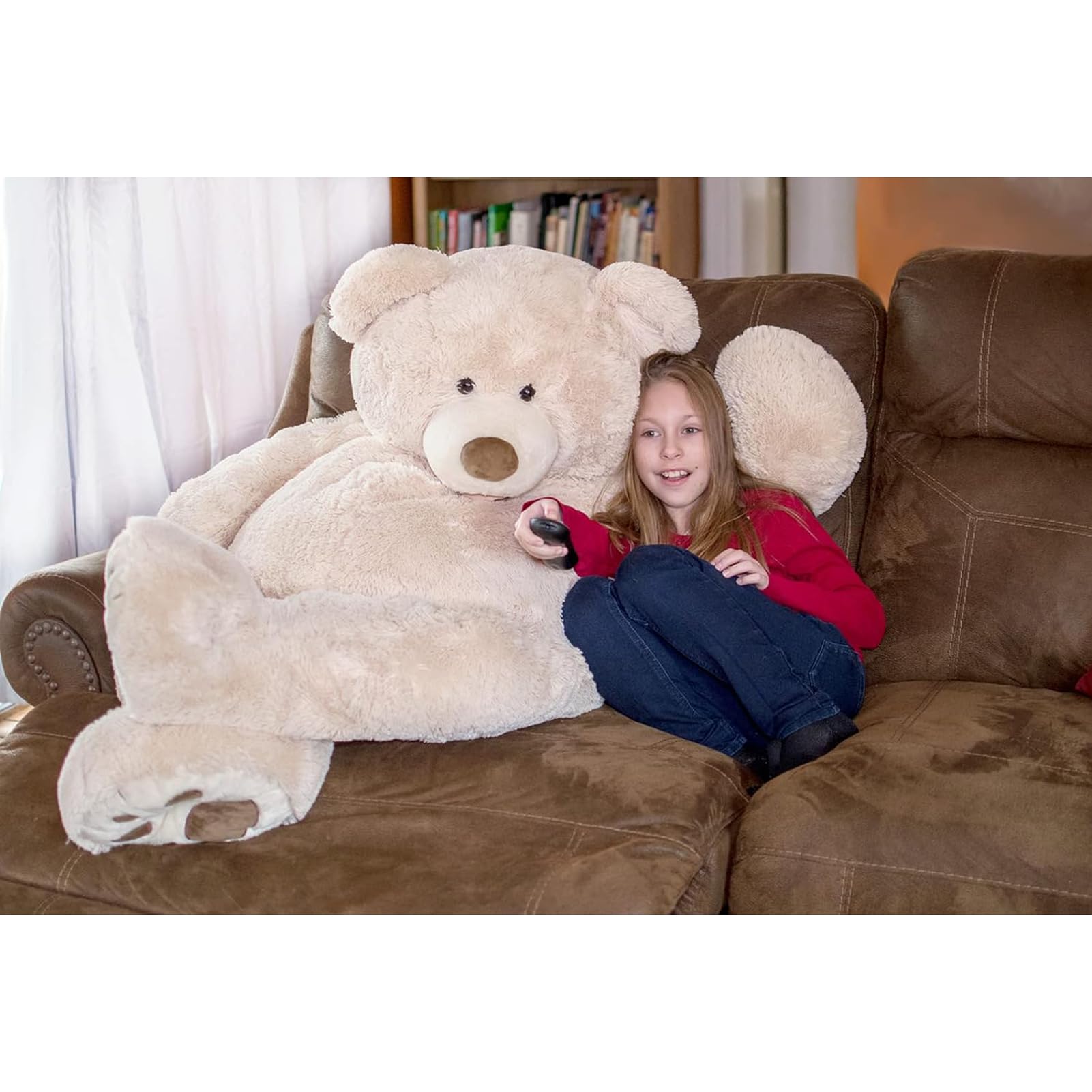 HollyHOME 150cm Giant Teddy Bear Stuffed Animal Large Soft Toys Plush Bear, Light Brown Age 3+