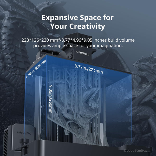 ANYCUBIC Photon Mono M7 Resin 3D Printer, 150mm/h Printing Speed, 10.1” 14K HD Mono Screen Resin Printer with Latest LighTurbo 3.0, Intelligent Assisted Printing System, Printing Size of 223*126*230mm