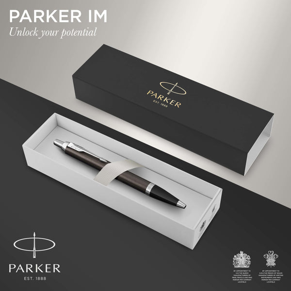 Parker IM Ballpoint Pen | Dark Espresso with Medium Point Blue Ink Refill | Gift Box