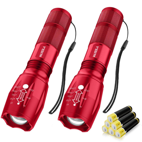 Maxesla LED Torch Battery Powered,Zoomable Torches Led Super Bright,Gifts for Men Dad Kids,Powerful Torches Water,Resistant 5 Modes Small Tactical Torch for Camping Xmas