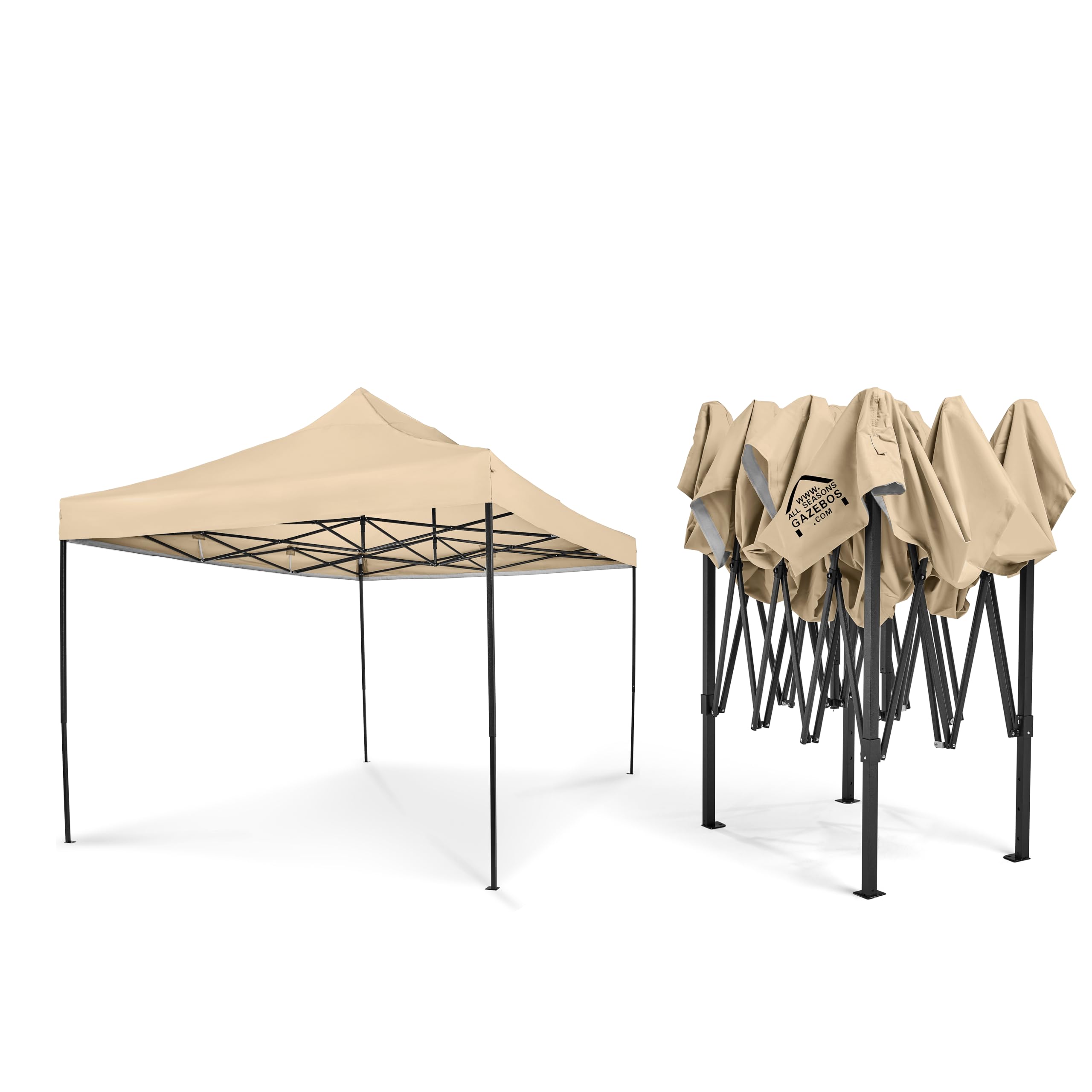 All Seasons Gazebos 3x4.5 Fully Waterproof Pop up Gazebo With Accessories - Metallic Grey