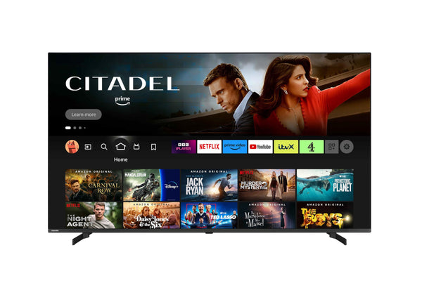 Toshiba UF3F 65 Inch Fire 4K HDR TV, TRU Picture Engine, HDR10, Dolby Vision & Atmos, Sound by Onkyo, DTS Virtual X, Alexa Voice Remote