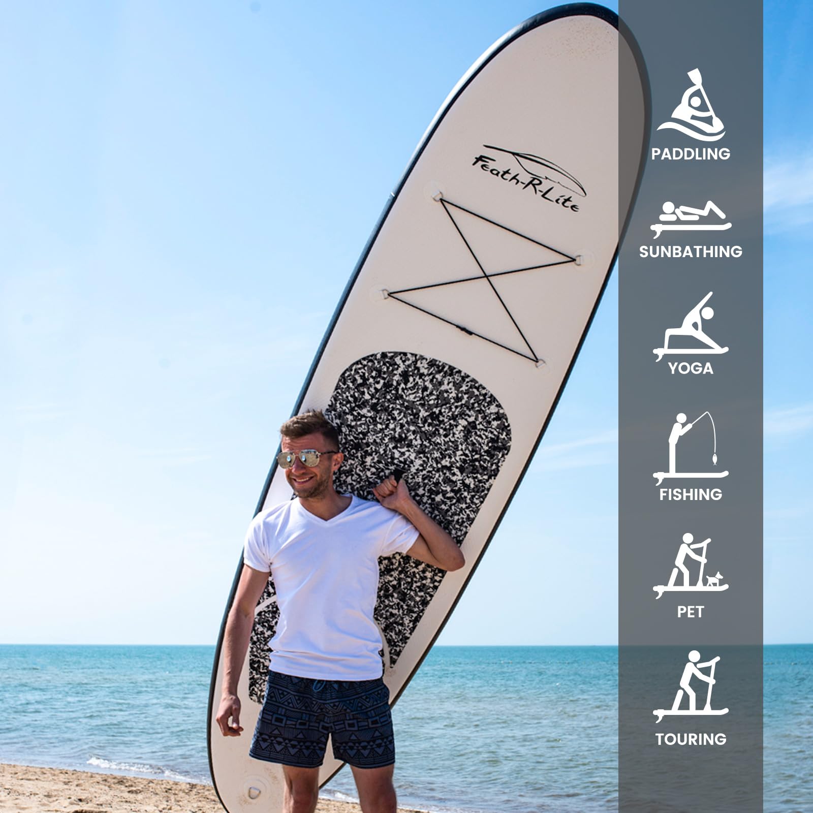 FEATH-R-LITE 10' &11' Inflatable Ultra-Light Stand Up Paddle Board for All Skill Levels Included with SUP, Adj Paddle, Pump, Backpack, Leash