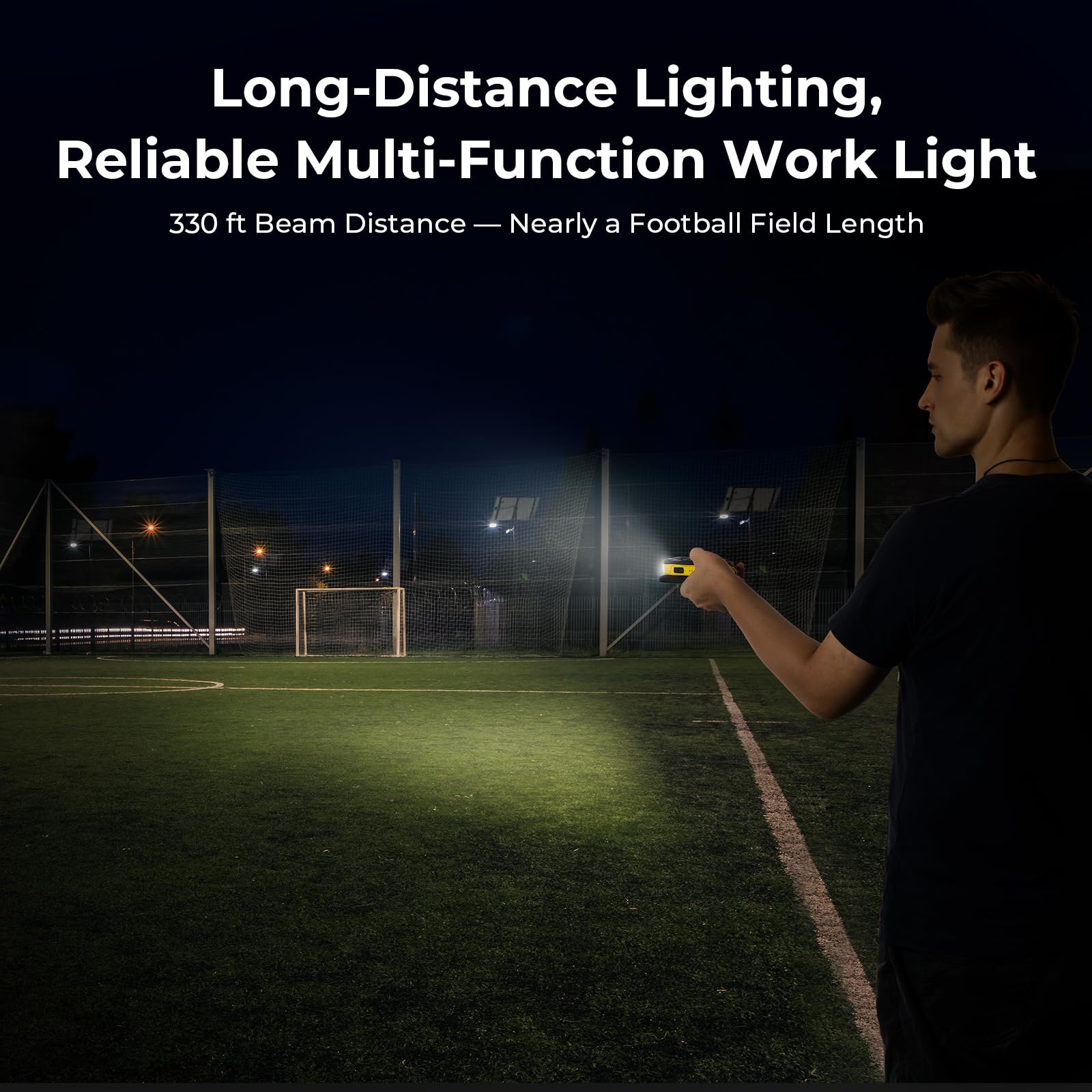 BougeRV WL01 PRO Work Light Rechargeable, 1500 Lumens Magnetic Inspection Light, Portable Lamp with 180° Rotating Stand & Hook, Multiple Lighting Modes for Car Repair, Camping, Outdoor, Emergency