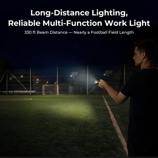 BougeRV WL01 PRO Work Light Rechargeable, 1500 Lumens Magnetic Inspection Light, Portable Lamp with 180° Rotating Stand & Hook, Multiple Lighting Modes for Car Repair, Camping, Outdoor, Emergency