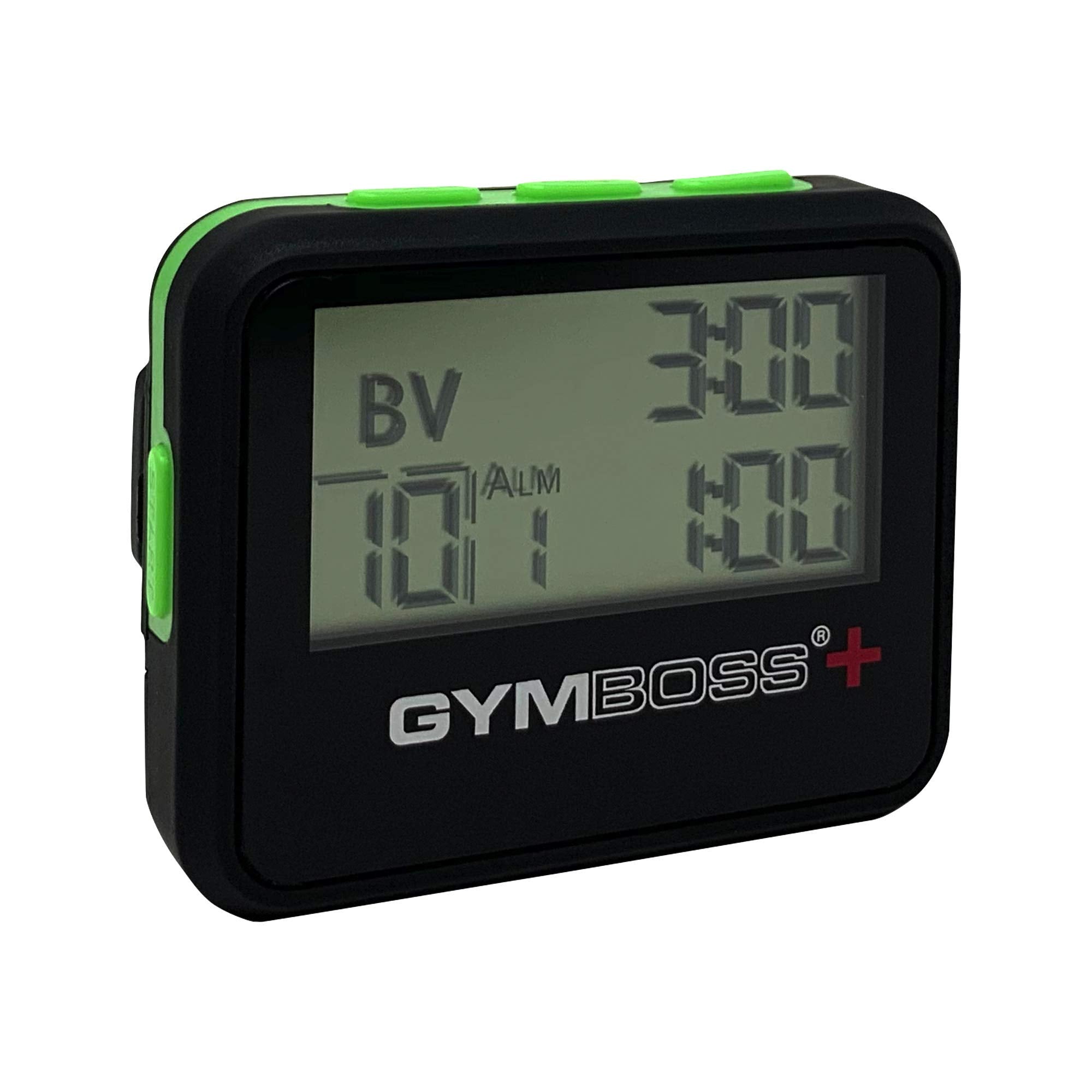 Gymboss PLUS Interval Timer and Stopwatch Strap - Bundle (Black with Green buttons)