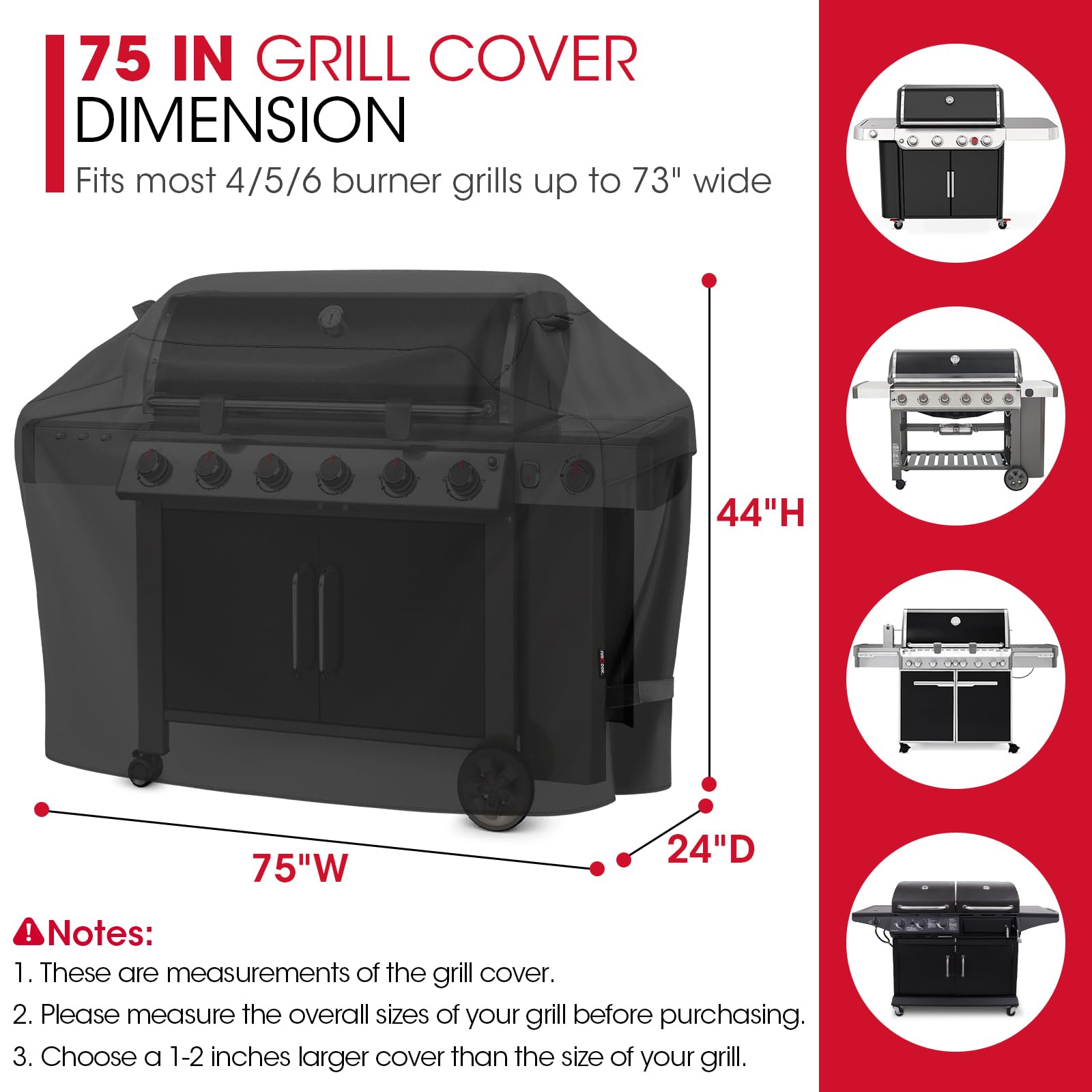 Unicook Barbecue Cover, Heavy Duty Waterproof Outdoor BBQ Gas Charcoal Grill Cover, UV Resistant Oxford Fabric, Fits Weber Char Broil Barbecues and