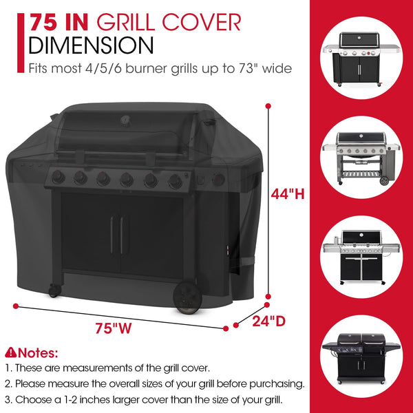 Unicook Barbecue Cover, Heavy Duty Waterproof Outdoor BBQ Gas Charcoal Grill Cover, UV Resistant Oxford Fabric, Fits Weber Char Broil Barbecues and