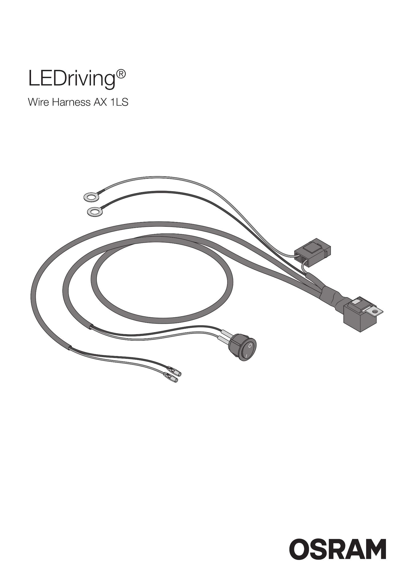 LEDriving WIRE HARNESS AX 2LS, wiring harness for car light strips, light bar wiring harness kit, cable set for installing two light sources, adapter for car headlights