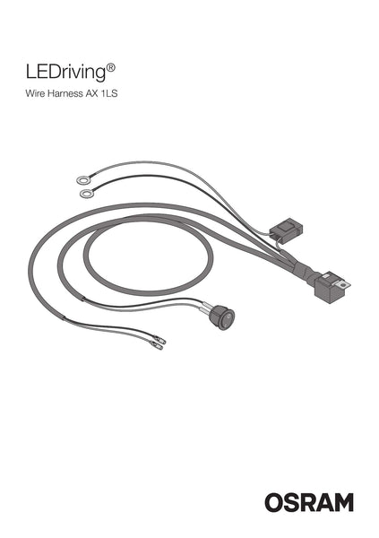 LEDriving WIRE HARNESS AX 2LS, wiring harness for car light strips, light bar wiring harness kit, cable set for installing two light sources, adapter for car headlights