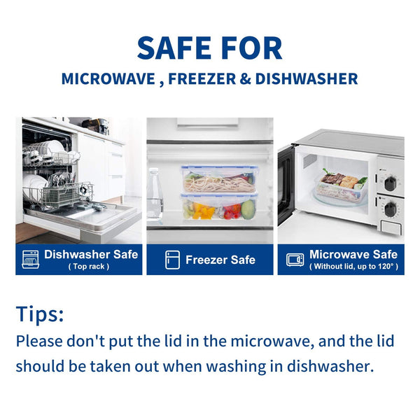 EASYLOCK 6 Pack Airtight Food Storage Container with Lids, Plastic Meal Prep Containers Reusable, 1.15L, Leak-proof Microwave Freezer Dishwasher Safe