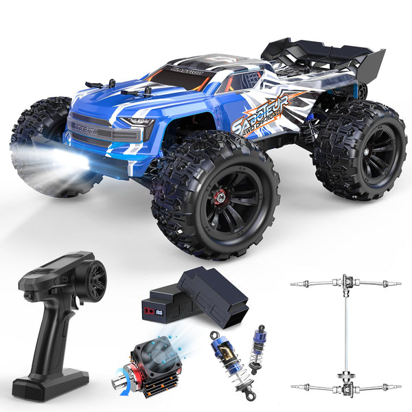 DEERC Remote Control Car 1:10 Scale RC Cars 48+ KM/H High Speed 40+Min Play, 4WD All Terrains Off Road Radio RC for Adults and Kids Hobby RC Truck Vehicle, 2 Battery Crawler Toy Gift for Boys
