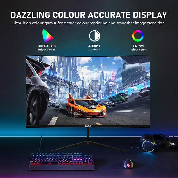 Gawfolk 34 Inch Ultrawide Curved 144Hz Gaming Computer Monitor 1500R PC Screen 21:9 UWQHD (3440x1440),Adaptive Sync,178° Viewing Angle,Display Port、HDMI 2.0, VESA75x75MM-Black
