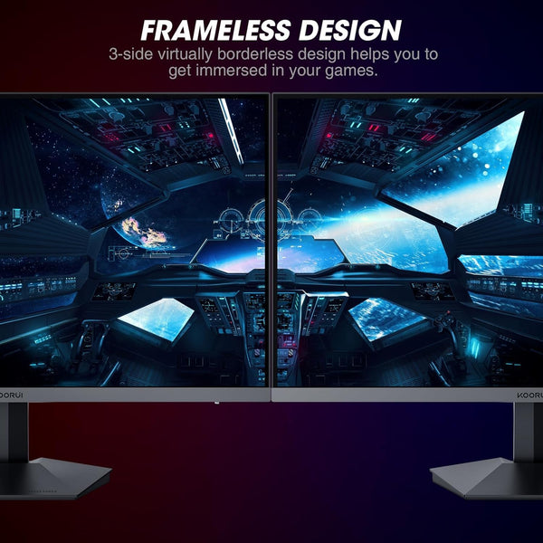 KOORUI 32 inch Curved Gaming Monitor,1440p(2560x1440),170Hz.1ms, 2K, QHD,VA 1500R, HDR10,Adaptive Sync, VESA & Eye Care Ultra-Thin Support DP/HDMI