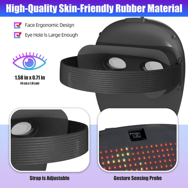 megoo LED Mask with Bluetooth Design Customized Programmable by APP,Halloween LED Luminous Mask for Costume Halloween DJ Masquerade Rave Cosplay Birthday Party