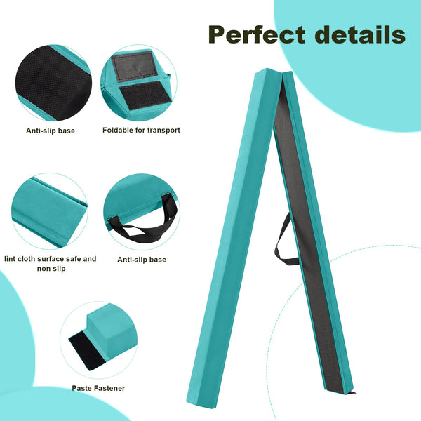 FBSPORT 270 cm Folding Balance Beam, Gymnastics Balance Beam, Gymnastics Floor Beam, Flocked Layer Balance Beam, Balance Fitness Equipment For