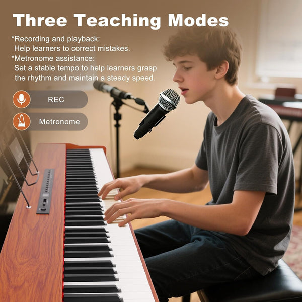 MUSTAR Digital Piano 88 Weighted Keys Hammer Action, Full Size 88 Key Piano Keyboard Weighted, Electric Keyboard Piano with Bluetooth Connection, Portable Case, Sustain Pedal, White