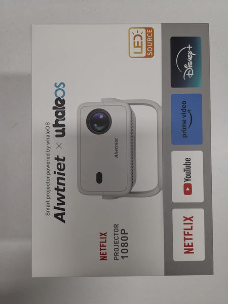 Alwtniet L018 NTV Smart Projector, 1080P Native 400 ANSI Auto Focus Auto Keystone Mini Portable Projector with Play store, ChatGPT Voice Remote Android 13 Home Video Proyector