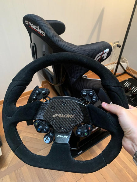 Simoni Racing Universal Steering Wheel X2 Shammy Leather - Black Suede - Diameter 330mm