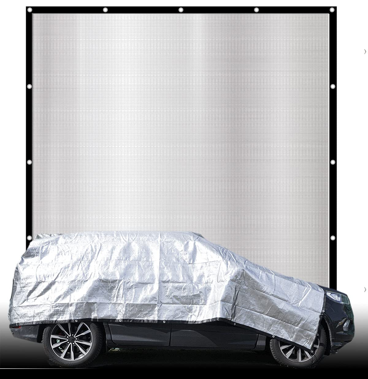 AMANKA 2x2 m Aluminet Shade Cloth - 99% Sun Block Shading Net - Aluminium Sun Shade Heat Reflective Tent Cover Pergola Canopy Cover - Aluminet Car